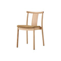 Audo Copenhagen Merkur Dining Chair in Natural Oak with Barnum Bouclé 05 seat, packshot on white
