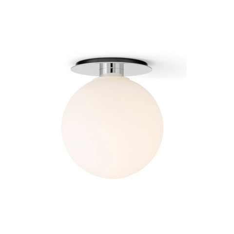 Audo Copenhagen TR Bulb, Ceiling / Wall Lamp in Polished Steel, packshot on white