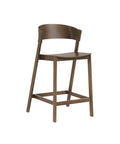 muuto cover counter stool in dark stained brown