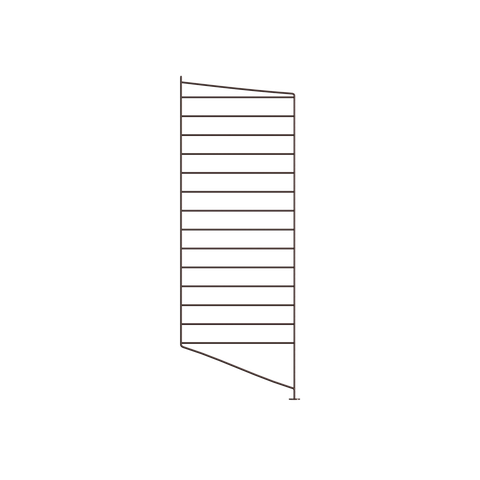 String® System floor panel in dark brown, 33.5" high, compact modular shelving side panel.