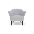 Audo Copenhagen Ingeborg Lounge Chair in Dark Stained Oak with Fiord 0751, packshot on white