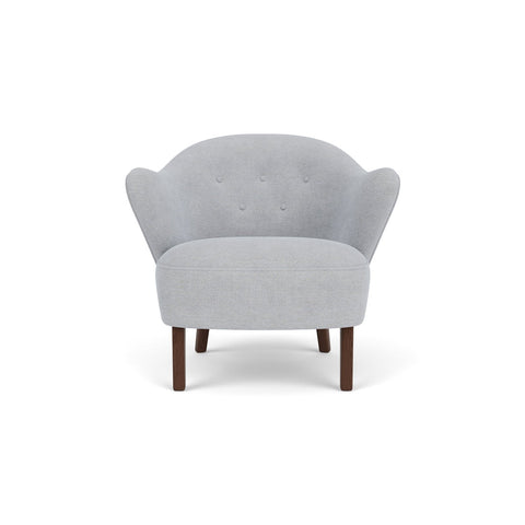 Audo Copenhagen Ingeborg Lounge Chair in Dark Stained Oak with Fiord 0751, packshot on white