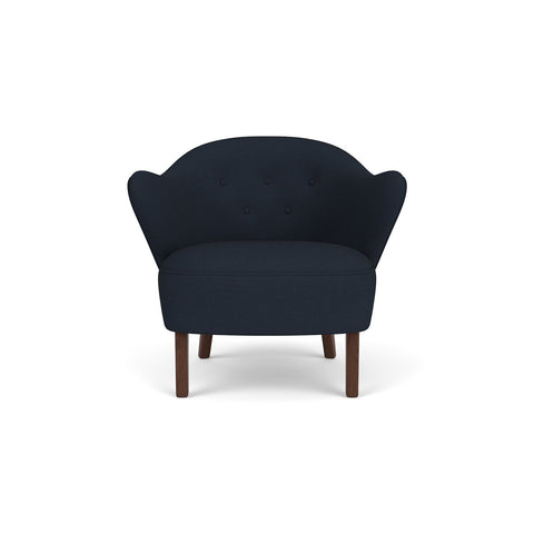 Audo Copenhagen Ingeborg Lounge Chair in Dark Stained Oak with Fiord 0782, packshot on white