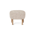 Audo Copenhagen Ingeborg Ottoman in Natural Oak with Sheepskin Moonlight, packshot on white