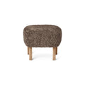 Audo Copenhagen Ingeborg Ottoman in Natural Oak with Sheepskin Sahara, packshot on white