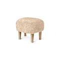 Audo Copenhagen Ingeborg Ottoman in Natural Oak with Sheepskin Honey, packshot on white