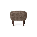 Audo Copenhagen Ingeborg Ottoman in Dark Stained Oak with Sheepskin Sahara, packshot on white