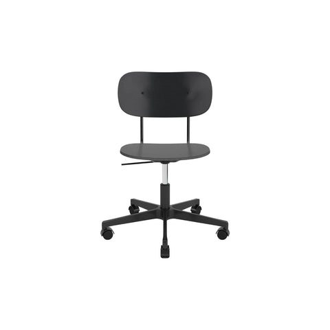 Audo Copenhagen Co Task Chair, Non-Upholstered, Without Armrests in Black Oak and Black Aluminum, packshot on white