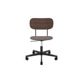 Audo Copenhagen Co Task Chair, Non-Upholstered, Without Armrests in Dark Stained Oak and Black Aluminum, packshot on white