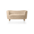 Audo Copenhagen Mingle Sofa, Sheepskin in Natural Oak with Sheepskin Honey, packshot on white