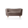 Audo Copenhagen Mingle Sofa, Sheepskin in Natural Oak with Sheepskin Sahara, packshot on white