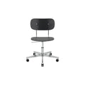 Audo Copenhagen Co Task Chair, Non-Upholstered, Without Armrests in Black Oak and Polished Aluminum, packshot on white