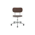 Audo Copenhagen Co Task Chair, Non-Upholstered, Without Armrests in Dark Stained Oak and Polished Aluminum, packshot on white