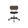 Audo Copenhagen Co Task Chair, Upholstered Seat, Without Arms in Black Aluminum and Dark Stained Oak with Sierra 1001, packshot on white