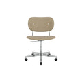 Audo Copenhagen Co Task Chair, Fully Upholstered, Without Arms in Polished Aluminum with Audo Bouclé 02, packshot on white