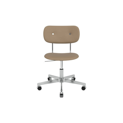 Audo Copenhagen Co Task Chair, Fully Upholstered, Without Arms in Polished Aluminum with Sierra 1611, packshot on white
