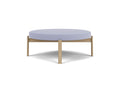 passage pouf ottoman by audo copenhagen finished in natural oak and vidar 0723 fabric