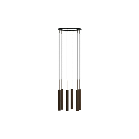 Audo Copenhagen Tubulaire Chandelier 6 Pendants, packshot on white
