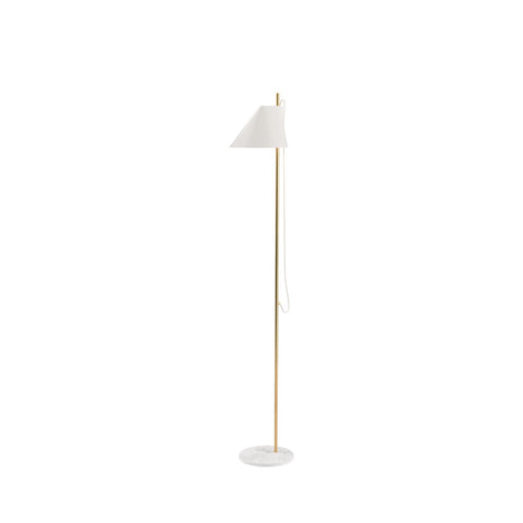 GamFratesi Yuh floor lamp in white and brass for louis poulsen