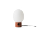 Audo Copenhagen JWDA Table Lamp, Corded in Red Travertine Stone, packshot on white