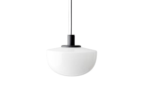 ceiling light pendant with opal glass designed by norm architects for audo copenhagen