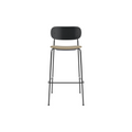 Audo Copenhagen Co Bar Chair, Upholstered in Black Oak with Audo Bouclé 02, packshot on white