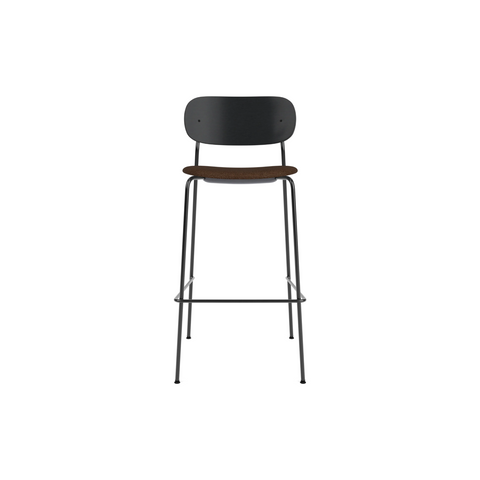 Audo Copenhagen Co Bar Chair, Upholstered in Black Oak with Audo Bouclé 07, packshot on white