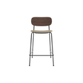 Audo Copenhagen Co Counter Chair, Upholstered in Dark Stained Oak with Audo Bouclé 02, packshot on white