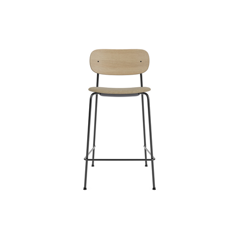 Audo Copenhagen Co Counter Chair, Upholstered in Natural Oak with Audo Bouclé 02, packshot on white
