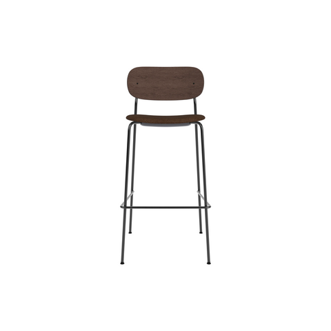 Audo Copenhagen Co Bar Chair, Upholstered in Natural Oak with Audo Bouclé 07, packshot on white