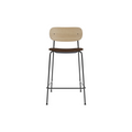 Audo Copenhagen Co Counter Chair, Upholstered in Natural Oak with Audo Bouclé 07, packshot on white