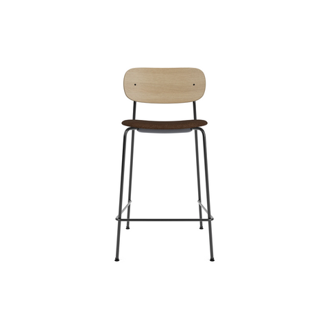 Audo Copenhagen Co Counter Chair, Upholstered in Natural Oak with Audo Bouclé 07, packshot on white