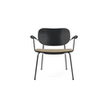 Audo Copenhagen Co Lounge Chair, Partially Upholstered in Black Oak with Audo Bouclé 02, packshot on white