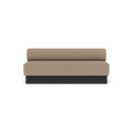 Audo Copenhagen Eave Dining Sofa, Open Section, 79" in Logan Flint on a Plateau base in Black Oak, packshot on white