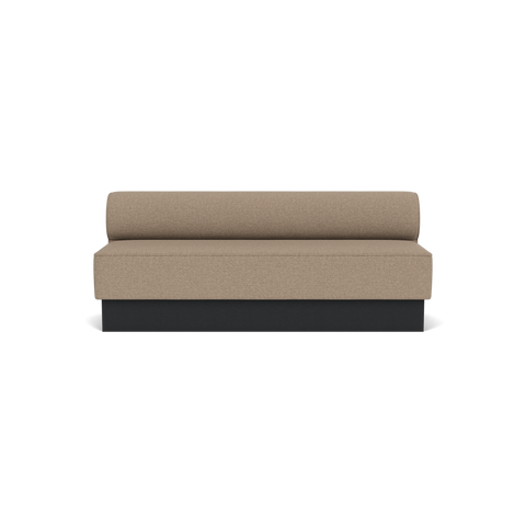 Audo Copenhagen Eave Dining Sofa, Open Section, 79" in Logan Flint on a Plateau base in Black Oak, packshot on white