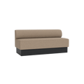 Audo Copenhagen Eave Dining Sofa, Open Section, 69" in Logan Flint on a Plateau base in Black Oak, packshot on white