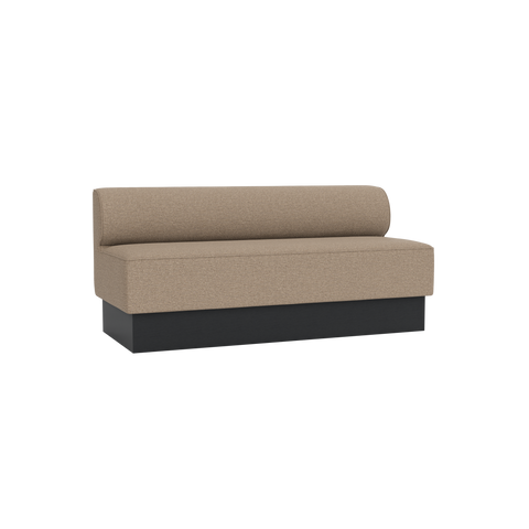 Audo Copenhagen Eave Dining Sofa, Open Section, 69" in Logan Flint on a Plateau base in Black Oak, packshot on white