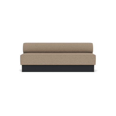 Audo Copenhagen Eave Dining Sofa, Open Section, 83" in Logan Flint on a Plateau base in Black Oak, packshot on white