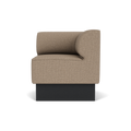 Audo Copenhagen Eave Dining Sofa, Corner, 30", Right Corner in Logan Flint on a Plateau base in Black Oak, packshot on white