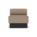 Audo Copenhagen Eave Dining Sofa, Open Section, 32" in Logan Flint on a Plateau base in Black Oak, packshot on white