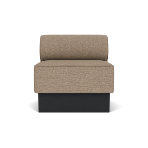 Audo Copenhagen Eave Dining Sofa, Open Section, 32" in Logan Flint on a Plateau base in Black Oak, packshot on white
