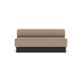 Audo Copenhagen Eave Dining Sofa, Open Section, 71" in Logan Flint on a Plateau base in Black Oak, packshot on white