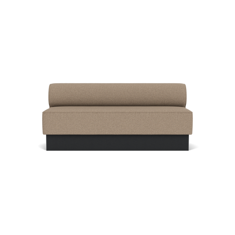 Audo Copenhagen Eave Dining Sofa, Open Section, 71" in Logan Flint on a Plateau base in Black Oak, packshot on white