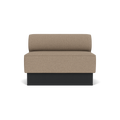 Audo Copenhagen Eave Dining Sofa, Open Section, 44" in Logan Flint on a Plateau base in Black Oak, packshot on white