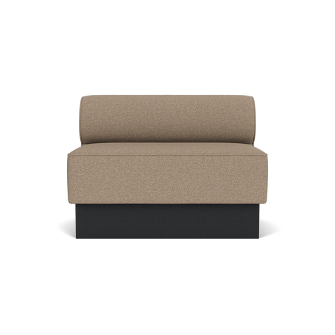 Audo Copenhagen Eave Dining Sofa, Open Section, 44" in Logan Flint on a Plateau base in Black Oak, packshot on white