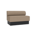 Audo Copenhagen Eave Dining Sofa, Open Section, 50" in Logan Flint on a Plateau base in Black Oak, packshot on white