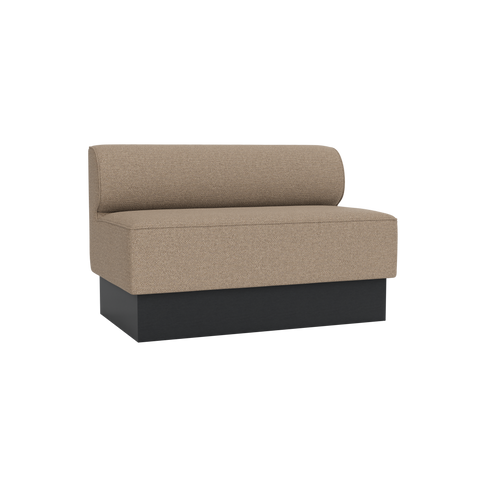 Audo Copenhagen Eave Dining Sofa, Open Section, 50" in Logan Flint on a Plateau base in Black Oak, packshot on white