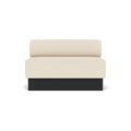 Audo Copenhagen Eave Dining Sofa, Open Section, 50" in Logan Jasmine on a Plateau base in Black Oak, packshot on white