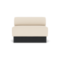Audo Copenhagen Eave Dining Sofa, Open Section, 44" in Logan Jasmine on a Plateau base in Black Oak, packshot on white