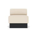 Audo Copenhagen Eave Dining Sofa, Open Section, 32" in Logan Jasmine on a Plateau base in Black Oak, packshot on white